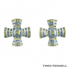
Theo Fennell Multi-Gem Cross Earrings